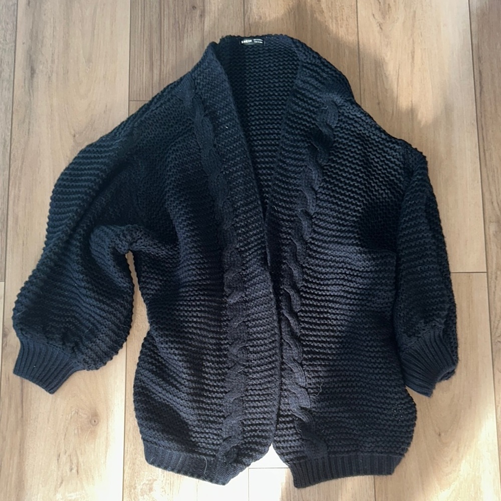 Cozy Black Knit Cardigan